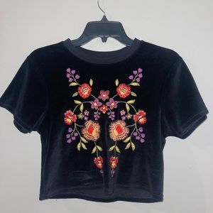 Urban Outfitters Velvet Flower Top
